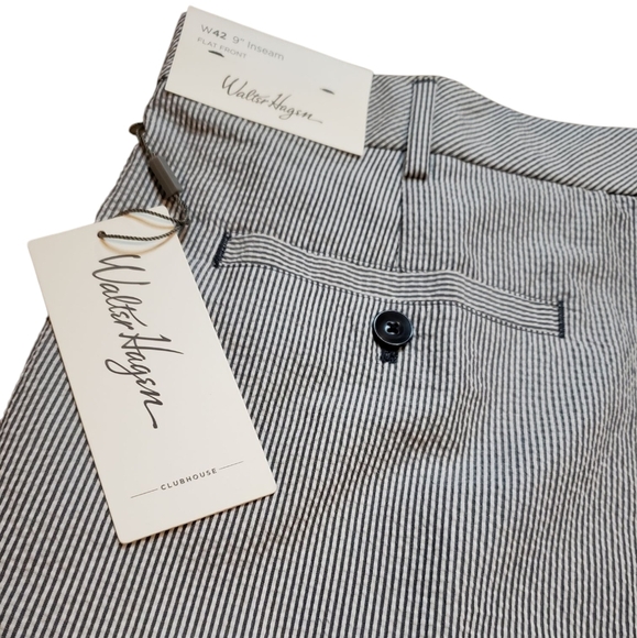 Waltwr Hagen Seer Sucker Grey Stripe Golf Shorts 42 NWT - Picture 3 of 4